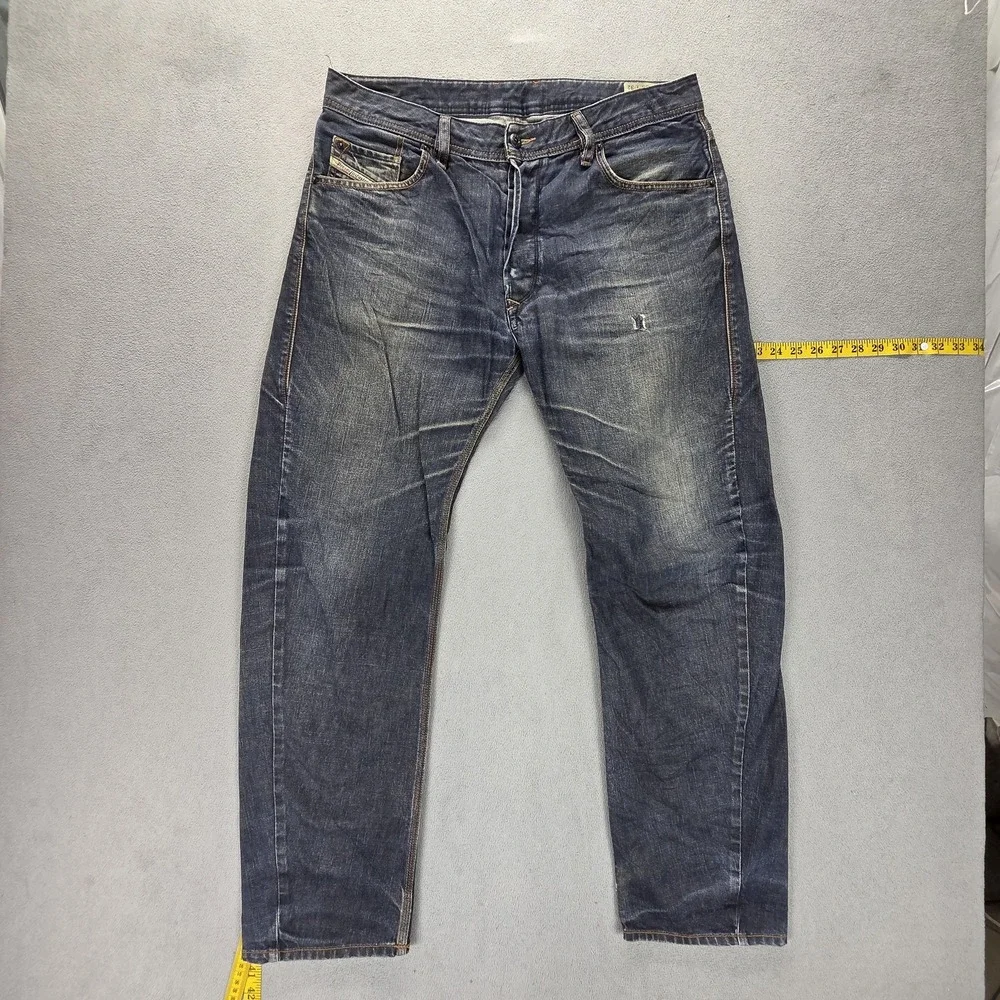 Diesel Jeans Mens 33x32 Blue Bravefort Comfort Carrot Relaxed Button Fly 0088Z